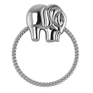 Krysaliis Sterling Rope Ring Elephant Rattle by Silver - Sterling Silver Rope Ring Elephant Rattle by Krysaliis