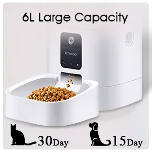 Automatic Cat Feeders 6L Smart Dog Feeder,Timer Voice and Video Recording HD 1080P Camera Night Vision WiFi Enabled App for iPhone and Android Yakry C2 - 6L automatic pet feeders