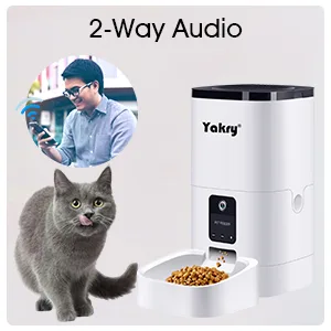 Automatic Cat Feeders 6L Smart Dog Feeder,Timer Voice and Video Recording HD 1080P Camera Night Vision WiFi Enabled App for iPhone and Android Yakry C2 - automatic cat feeders