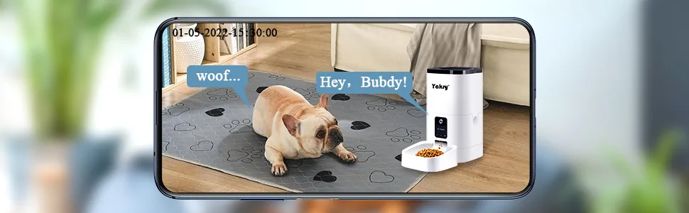 Automatic Cat Feeders 6L Smart Dog Feeder,Timer Voice and Video Recording HD 1080P Camera Night Vision WiFi Enabled App for iPhone and Android Yakry C2 - product information 3
