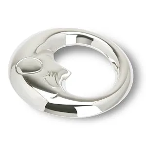 Sterling Silver Moon Rattle - Sterling Silver Moon Baby Rattle by Krysaliis