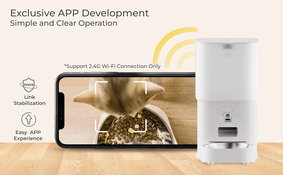 ABRCT Automatic Cat Feeder with Camera,6L Large Capacity Smart Feeder for Cat & Small Dog,Visible Food Bowl,App Remote Control,Customize Feeding Plan WiFi Plus - Cat feeder with app