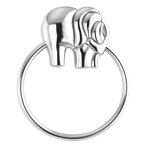 Krysaliis Sterling Silver Baby Rattle, Elephant Ring - Sterling Silver Elephant Ring Baby Rattle by Krysaliis