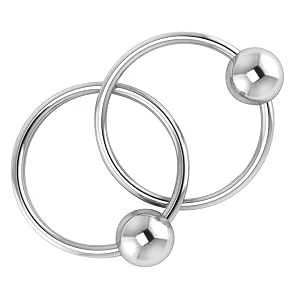 Krysaliis Sterling Silver Baby Teether Rattle, Two Ring - Sterling Silver 2 Ring Teether Rattle by Krysaliis