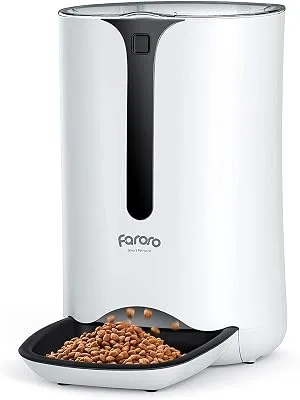 Automatic Cat Feeder, Faroro Dog Food Dispenser for Small Pets with Distribution Alarms, Portion Control, Voice Recorder and Programmable Timer for up to 4 Meals per Day - product information 2