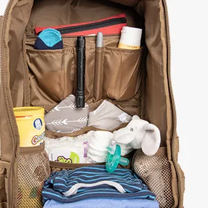 TBG - Daypack Mini - Tactical Diaper Bag Backpack - Small - for Women & Kids (Coyote Brown) - Diaper Bag Interior with Baby Items Organized Into Pockets