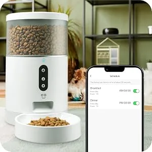Geeni Smart Feeder, 4 Liter Automatic Pet Dog and Cat Feeder, Wi-Fi Control Compatible with Alexa and Google Home - GN-WP002 schedule