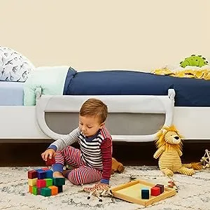 Munchkin Sleep Toddler Bed Rail, Fits Twin, Full and Queen Size Mattresses, Grey - bed rail
