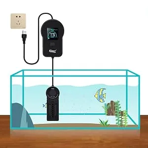 hygger Fast Heating Titanium Aquarium Heater with LED Digital Temp Controller 500W 800W Submersible Fish Heater for 60-180 Gallon Freshwater Tank - titanium heater