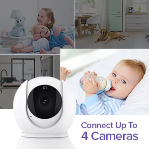 Baby Monitor with Remote Pan-Tilt-Zoom Camera|Keep Babies Safe with 3.5 Large Screen, Night Vision, Talk Back, Room Temperature, Lullabies, 960ft Range - up 4 camera