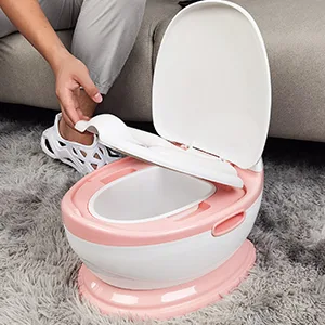 711TEK Realistic Potty Training Toilet for Kids and Toddlers (Pink) - Potty Training Toilet