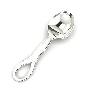 Krysaliis Sterling Silver Sophie Feeding Spoon - Premium Quality Food Grade Standard .925 Solid Sterling Silver Spoon - Engravable Gift For Baby with a Beautiful Gift Box - Sterling Silver Sophie Feeding Spoon by Krysaliis