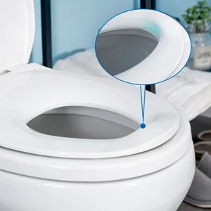 Round Toilet Seat with Built in Potty Training Seat, Slow Close, Easy Clean, Plastic, White - product information 17