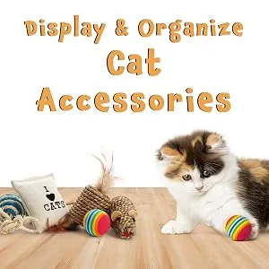Wall35 Pluto Pet Supplies Organizer Wall Mount Wire Basket Hooks for Hanging Dog Leash Cat Collars Metal Black - cat accessories cat toys cat collar storage and organization stuffed toys toy storage