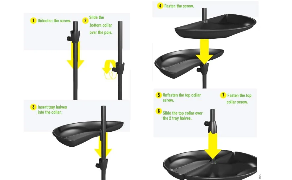 Seed Catcher Tray (Seed Buster) for Wild Bird Feeders, fits only 1-INCH STRAIGHT BIRDING pole (outside diameter), pole and feeder NOT included - 1020 install