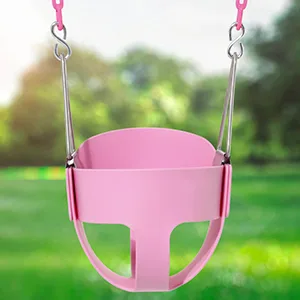 Take Me Away Pink Swing Seat - Heavy Duty Chain Plastic Coated - Playground Swing Set Accessories Replacement - pink swing