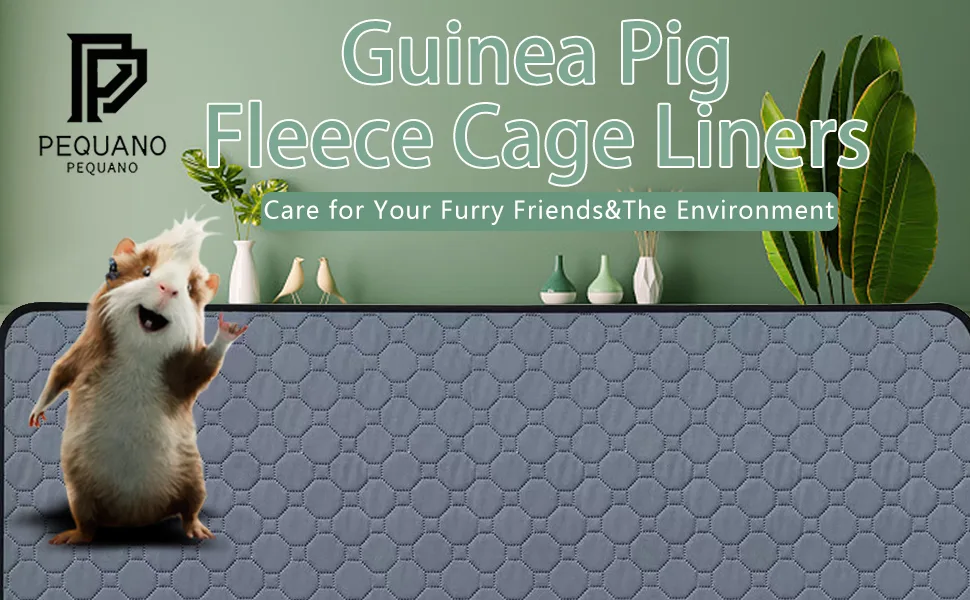 Guinea Pig Cage Liners - Washable Guinea Pig Pee Pads, Waterproof Reusable & Anti Slip Guinea Pig Bedding Fast and Super Absorbent Pee Pad for Small Animals Dog Cat Rabbit Hamster Rat 24" 47"(2 pack) - cage liners