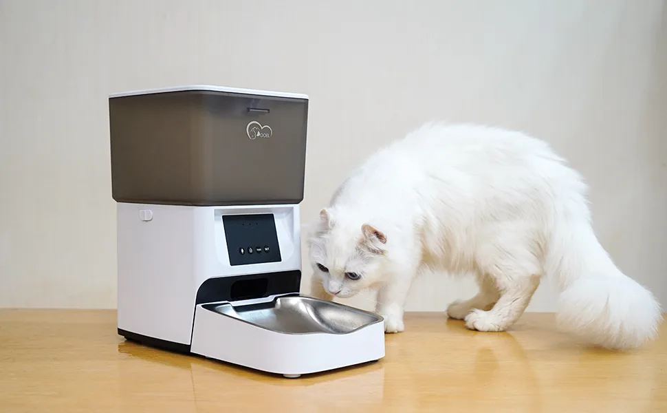 DOEL Automatic Cat Feeder Timed and Quantitative Feeding with Stainless Steel Bowl APP Remote Control with Dual Power Dry Food Pet Feeder 4L - product information 2