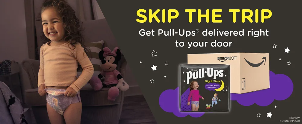 Pull-Ups Night-Time Girls' Training Pants, 3T-4T, 60 Ct 3T-4T (60 Count) - Skip the Trip, get pull ups right to your door