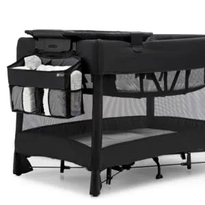 4moms Breeze Playard Diaper Caddy, Storage Basket for Diapers, Baby Wipes, and Organization, to Keep Essentials Within Reach, Black - product information 4