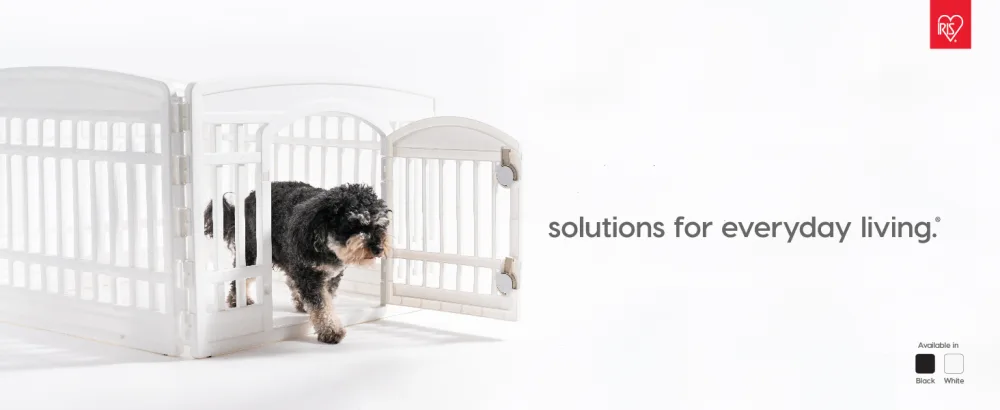 IRIS USA 24'' 2 Panel Exercise Pet Playpen Add-On Black - Solutions for everyday Living