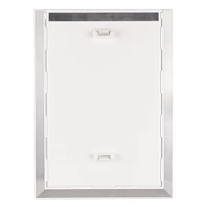 BarksBar Original Plastic Dog Door with Aluminum Lining - White, Soft Flap, 2-Way Locking Sliding Panel and Telescoping Frame Large - product information 10