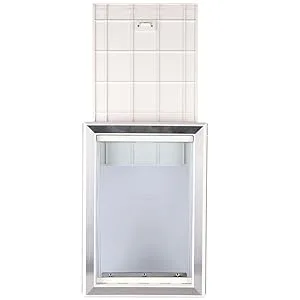 BarksBar Original Plastic Dog Door with Aluminum Lining - White, Soft Flap, 2-Way Locking Sliding Panel and Telescoping Frame Large - product information 12
