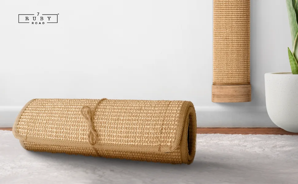7 Ruby Road Wall Mounted Cat Scratching Post - Wall Mount Wooden Sisal Cat Scratcher & Vertical Scratch Pad (Replaceable) - Modern Cat Wall Furniture for Indoor Cats or Kittens (29.5 x 6 in) - replacement scratch pad