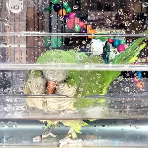 Colorday Large Bird Bath with Clear View,for African Grey,Conure,Cockatiel,Parakeet(13X11X8 inch) - product information 10