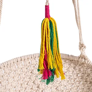 MewooFun Macrame Cat Hammock Hanging Cat Bed for Indoor Cats Boho Cat Swing Bed for Sleeping, Playing, Climbing, and Lounging - cat hammcok