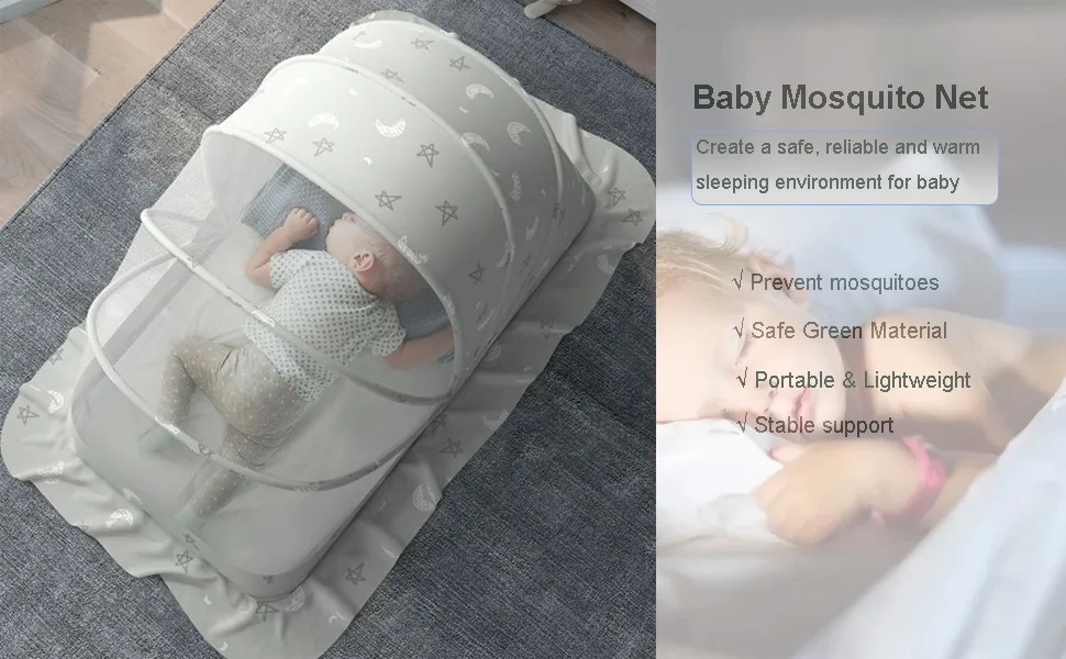 Baby Mosquito Net Bed Tent Portable Folding Crib Cover Breathable Newborn Foldable Cots Bottomless Crib Net Sun Shelter - product information 1