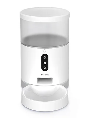 Peteme Automatic Cat Feeder, 4L Portion Control Smart Pet Feeder with APP Control, Timed Cat Feeder for Cats, Dogs & Small Pets, 2.4G Wi-Fi Enabled white - product picture