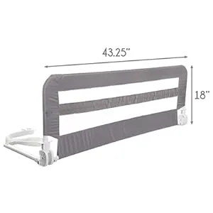 Little Chicks Sydney Toddler Bed Rail - Foldable & Portable - Suitable For Flat & Slat Beds up to Queen-Size Mattress - Gray - Model CK027 - portable toddler bed