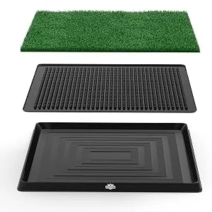 PETMAKER Artificial Grass Puppy Pad for Dogs and Small Pets Collection  Portable Training Pad with Tray  Dog Housebreaking Supplies Medium 3-Layer System - product information 2