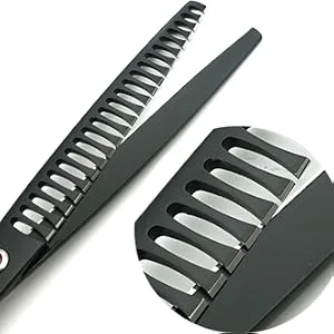 8.0 inches Professional Dog Grooming Scissors Set Straight & thinning & Curved & chunkers 4pcs in 1 Set (with Comb) - chunker