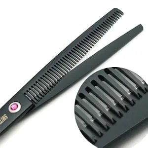 8.0 inches Professional Dog Grooming Scissors Set Straight & thinning & Curved & chunkers 4pcs in 1 Set (with Comb) - thinning scissors