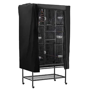 POPETPOP Universal Bird Parrot Cage Cover Washable Good Night Birdcage Cover (Black) - Birdcage Cover