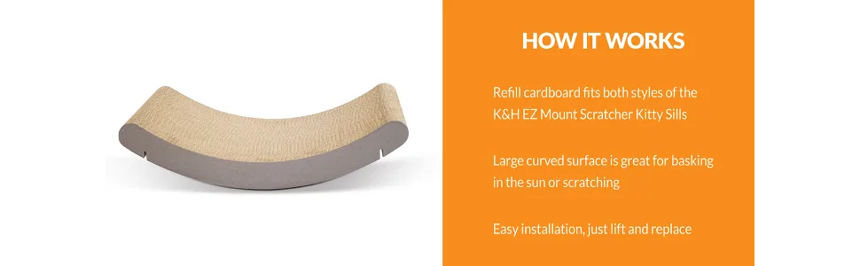 K&H PET PRODUCTS EZ Mount Scratcher Kitty Sill Kitty Sill Refill - pet comfort solutions