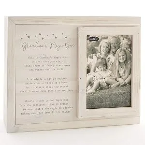 Mud Pie Keepsake Grandma's Magic Wooden Box, White - product information 2