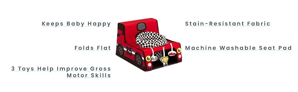 Delta Children Sit N Play Portable Activity Seat for Babies - Floor Seat for Infants, Race Car - B08RQDLJ9R