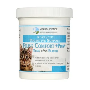 Vitality Science - Feline Comfort Plus, Extra Drying Digestive Aid, GI Support Helps with Vomiting and Diarrhea, 100% Additive Free Seafood Small - holistic supplements for cats pets organic no fillers or artificial ingredients