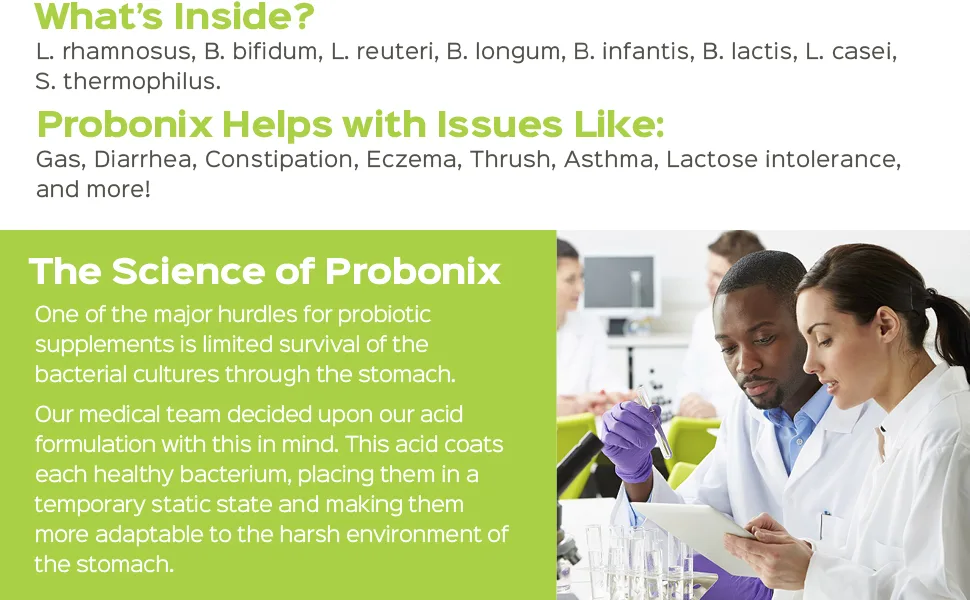 Probonix Advanced Kids Probiotic for Children, Extra-Strength Organic, Non-GMO Liquid Probiotic, Combat Chronic Diarrhea, Constipation, and (IBS), 8 Probiotic Strains, 1 Month Supply - Grape - probiotic best child men digestive health toddler gluten free constipation daily lactobacillus