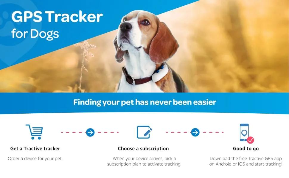 Tractive Waterproof GPS Dog Tracker - Location & Activity, Unlimited Range & Works with Any Collar (Color - Coffee) - Finding your pet has never been easier. Get a tracker - choose a subscription - good to go.