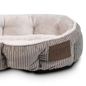 Pet Craft Supply Cat Bed For Indoor Cats - Kitten Bed - Machine Washable - Ultra Soft - Self Warming - Refillable Catnip Pouch Grey - Pet Craft Supply Easy Sleeper Cat Bed Ultra Soft with Catnip Pouch High Quality Construction