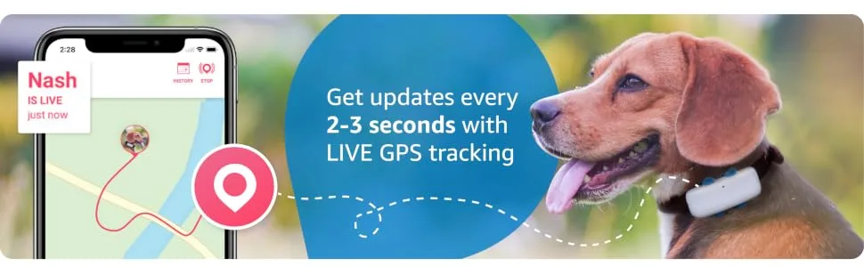 Tractive Waterproof GPS Dog Tracker - Location & Activity, Unlimited Range & Works with Any Collar (White) - Get updates every 2-3 seconds with LIVE GPS tracking