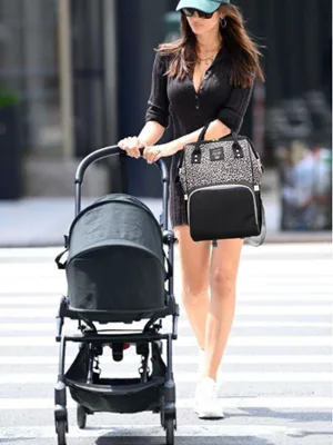 Leopard Print Nappy Bags Handbags Multi-Function Diaper Bag for Baby Care Travel Backpack Large Capacity Coffee Diaper Bag Coffee - main