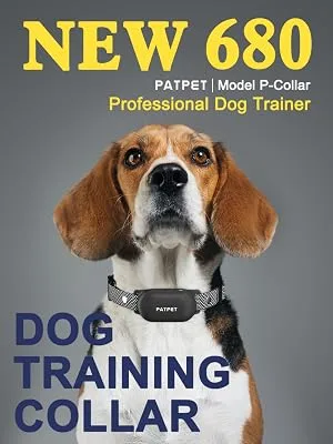 PATPET Dog Shock Collar with Remote - 3 Safe Training Modes, Rechargeable Waterproof Dog Training Collar for Small Medium Large Dogs (8-120 lbs), 3000Ft Control Electric Bark Collar with Remote Dark Grey - dog training collar