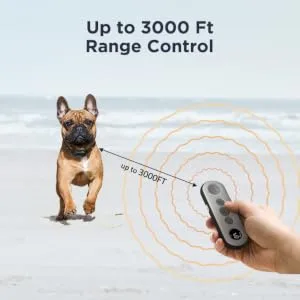 PATPET Dog Shock Collar with Remote - 3 Safe Training Modes, Rechargeable Waterproof Dog Training Collar for Small Medium Large Dogs (8-120 lbs), 3000Ft Control Electric Bark Collar with Remote Dark Grey - training collar for dogs