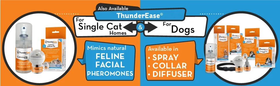 ThunderEase Multicat Calming Pheromone Diffuser Kit | Powered by FELIWAY | Reduce Cat Conflict, Tension and Fighting 60 Day Supply - product information 8