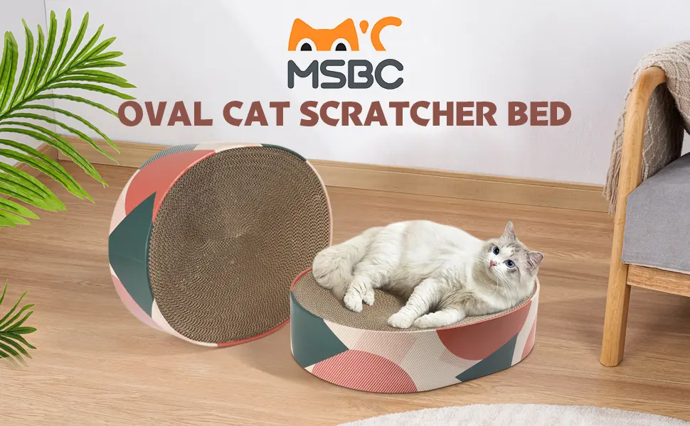ComSaf MSBC Cat Scratcher Cardboard,Corrugated Scratch Pad, Cat Scratcher Lounge Bed for Furniture Protection, Cat Training Toy oval - product information 18